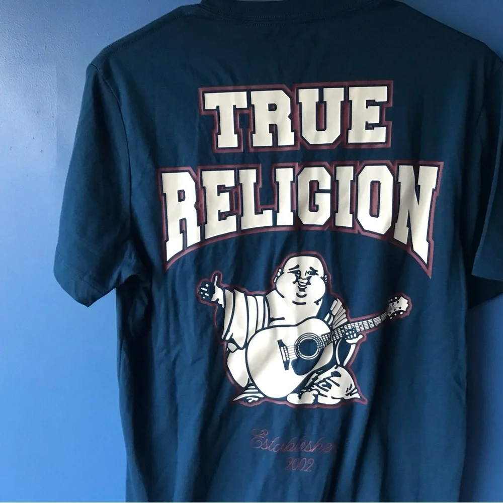 NWOT True Religion Blue Buddha Tee
